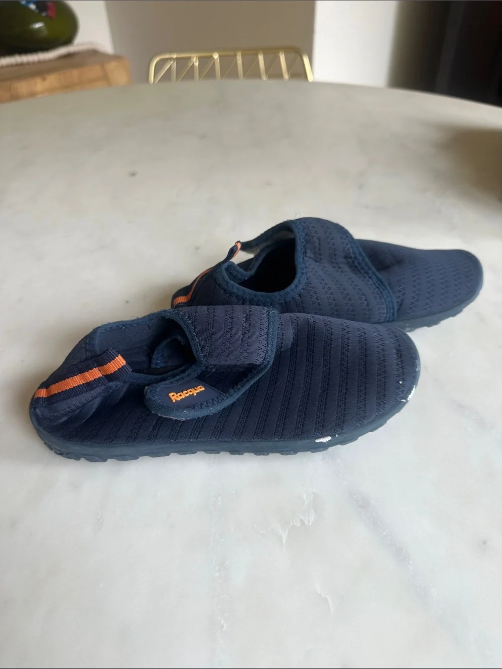 Kids Navy Blue Hook-and-Loop Water Shoes